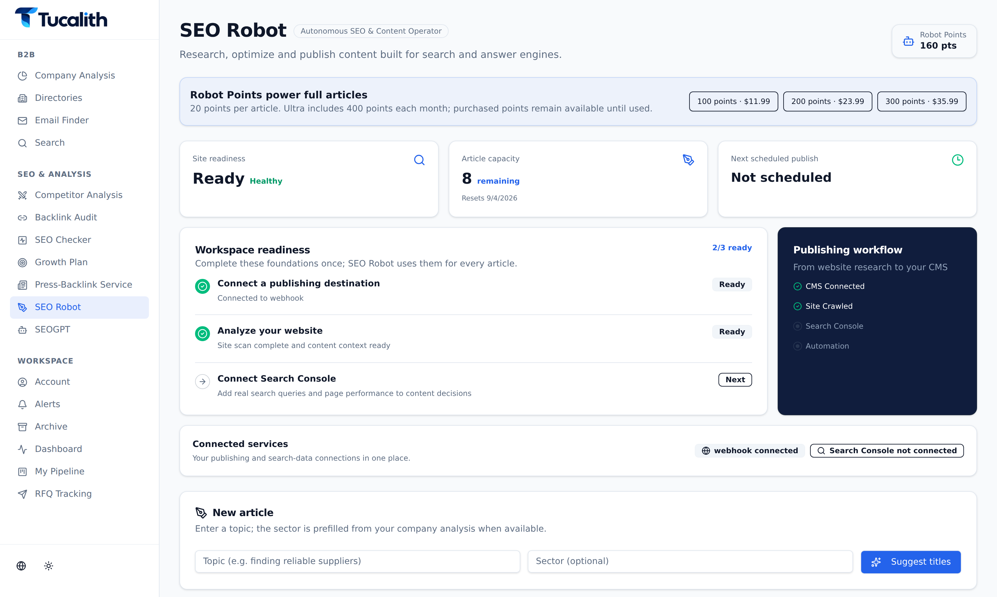SEO Robot Workflow zur Artikelgenerierung und CMS-Anbindung